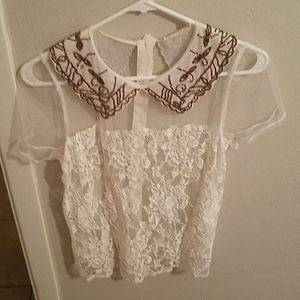 Lush lace embellished blouse